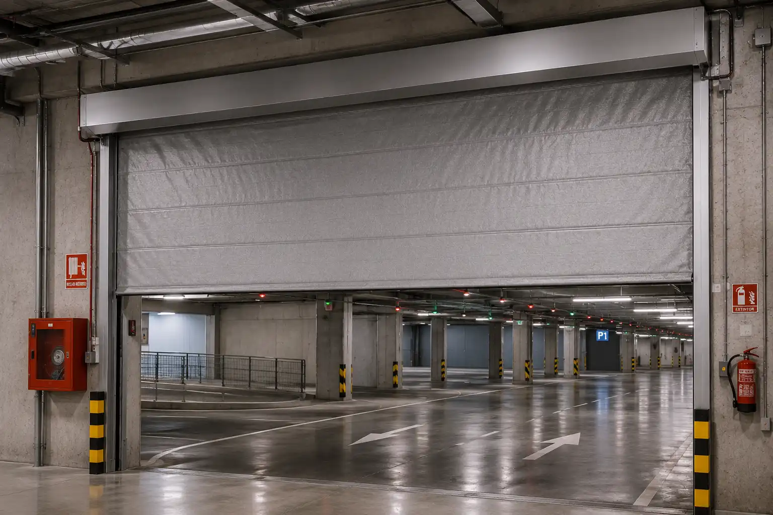 Aplicaciones Cortinas cortafuegos- comercial, industrial y parking - CYPSA