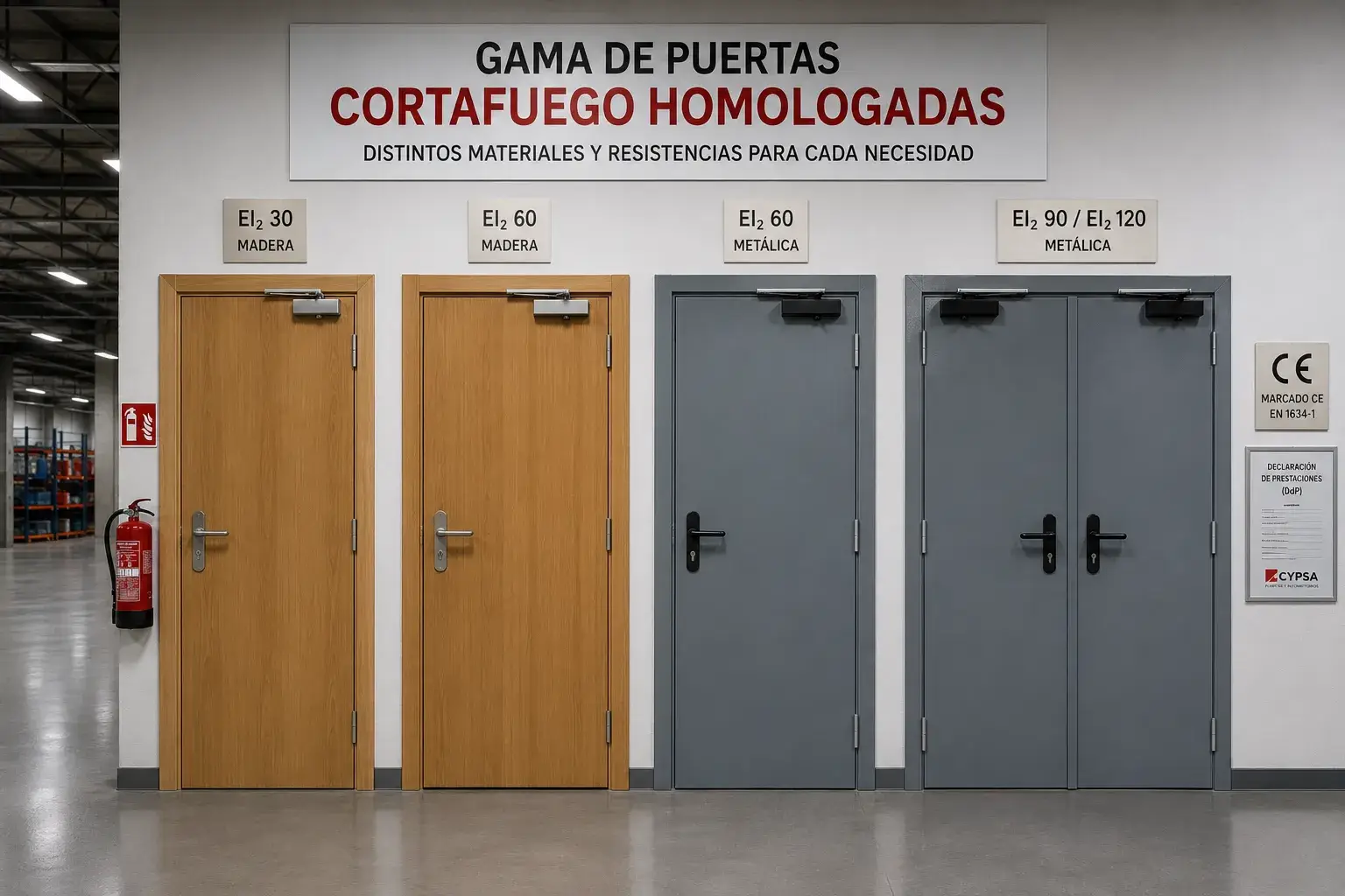 Gama de puertas cortafuegos homologadas CYPSA