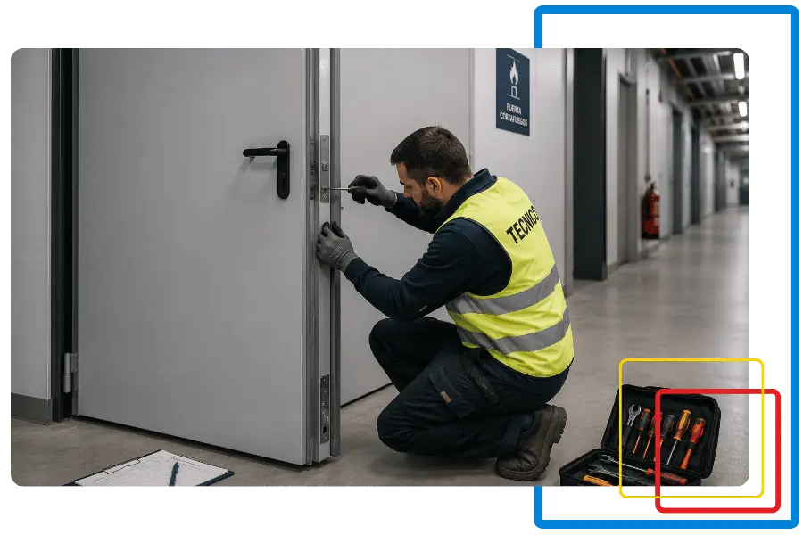 Instalación profesional de puertas cortafuegos​