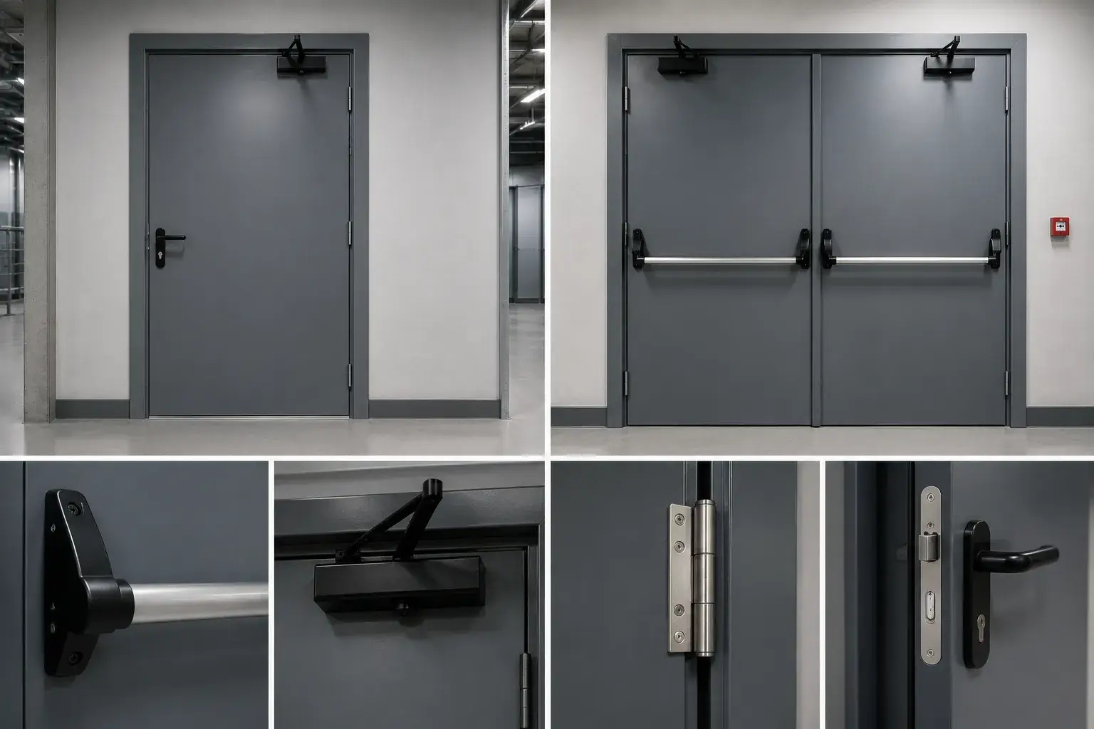 puertas RF metálicas una o dos hojas con o sin barra antipánico